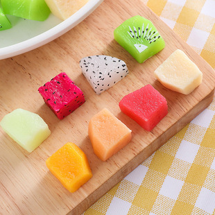 Fun Artificial Fruit Cutting Model Strawberry Mango Kiwi Slice Cake Decoration Accessories Photography Ornaments Props