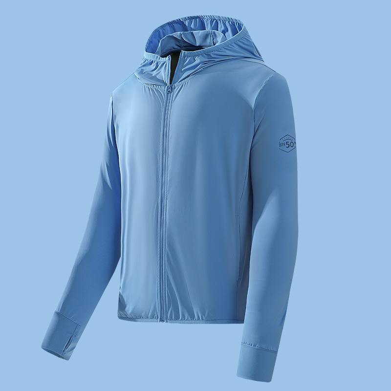 Verano nueva ropa de piel Banana Bottom mismo estilo ropa de seda de hielo protección UV UPF50 + ropa de protección solar transpirable para hombres al por mayor