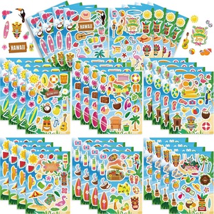 Super cost-effective 8 summer seaside puzzle stickers creative DIY notebook desktop hand account graffiti pack a batch