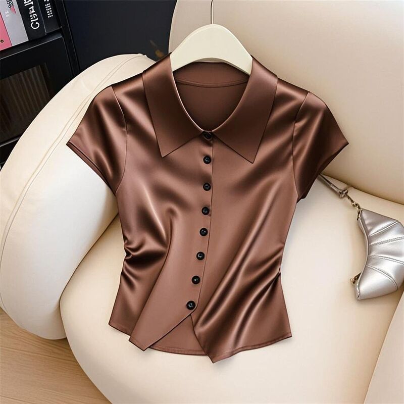 Factory Direct Sales 2026 Summer New Stylish and Fashionable Women's Clothing, Beautiful and Slimming Polo Collar Tops T-Shirts Factory Direct Sales 2026 Summer New Stylish and Fashionable Women's Clothing, Beautiful and Slimming Polo Collar Tops T-Shirts