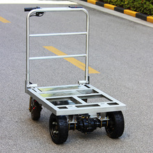 新款电动手推车平板车拉货小推车搬运车拉水泥建筑工地电动运输车