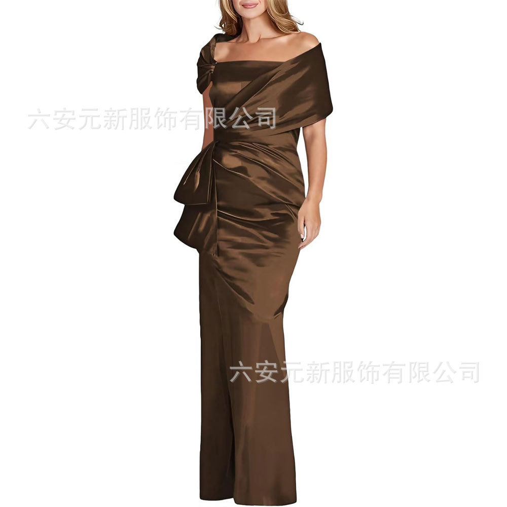 Comercio exterior de Europa y los Estados Unidos Amazon AliExpress nuevo vestido de baile de satén de cola de pez azul tibetano vestido de boda de madres