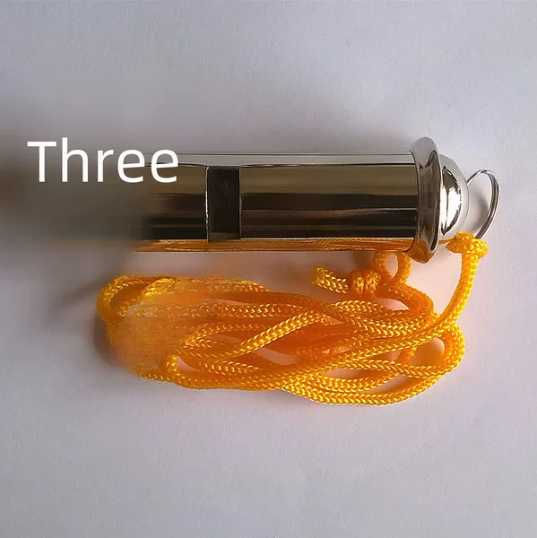 Round Lanyard Metal Life-Saving Whistle, Coreless Coach Referee Stainless Steel Whistle, Metal Ball Training Whistle