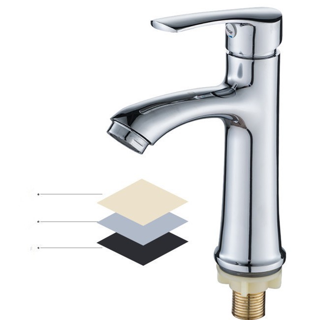 Todo el cobre de un solo agujero lavabo grifo de escritorio con interruptor de baño lavabo fábrica de ingeniería directa