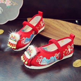 Darling Tiger New Girls Handmade Cloth Shoes Ethnic Style Old Beijing Hanfu Shoes Students Retro Baby Shoes