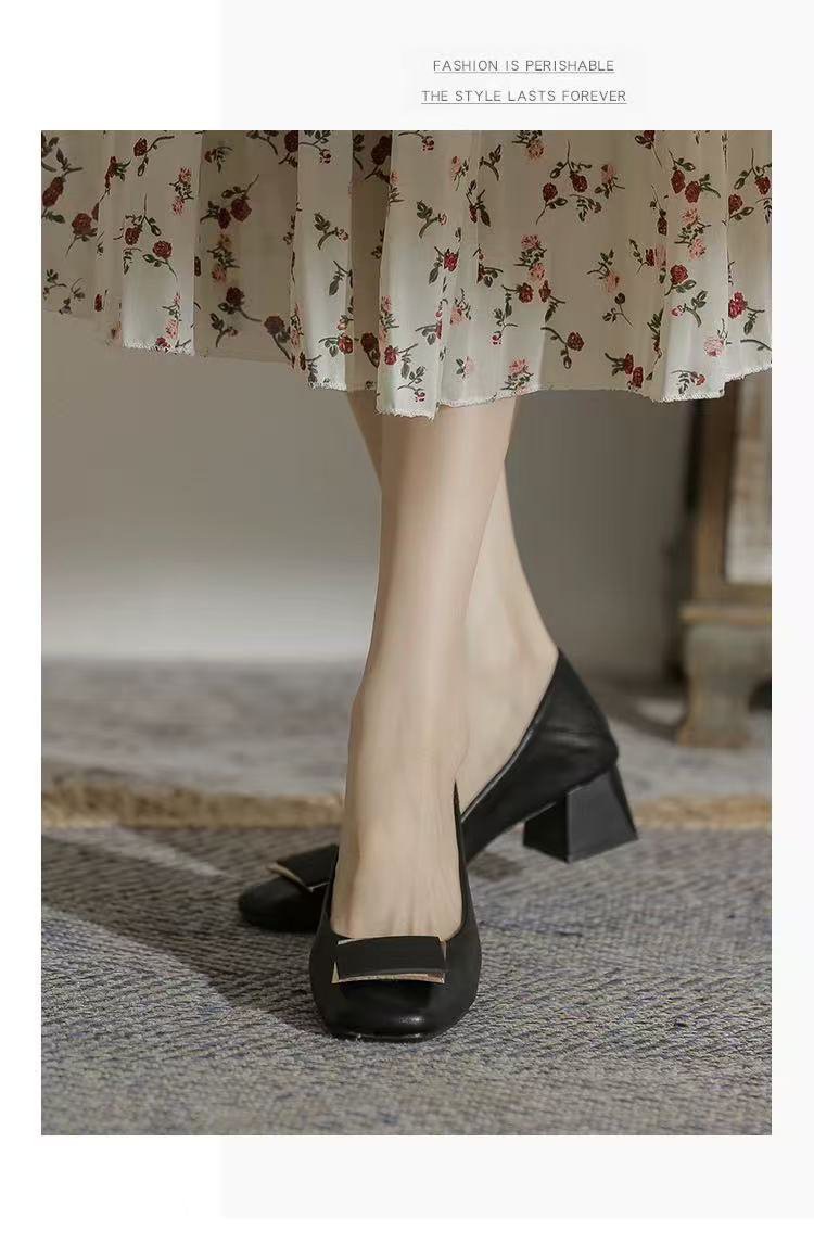 Unique Design, High-end Feel, Mid-heel Shallow Square-toed Women's Shoes, New Autumn Model, Comfortable For Long_voghion.com