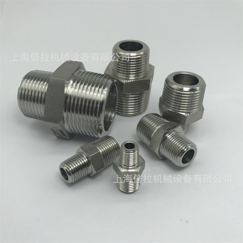 TENHEFLOW工业高压水泵配件1/2"X3/8"异径双头外丝转换不锈钢接头