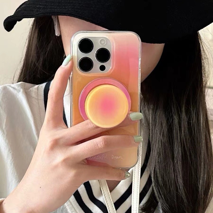 Nicho ins Sunset gradiente magnético soporte para iPhone13 funda para teléfono móvil 15ProMax Apple 14P hembra 12