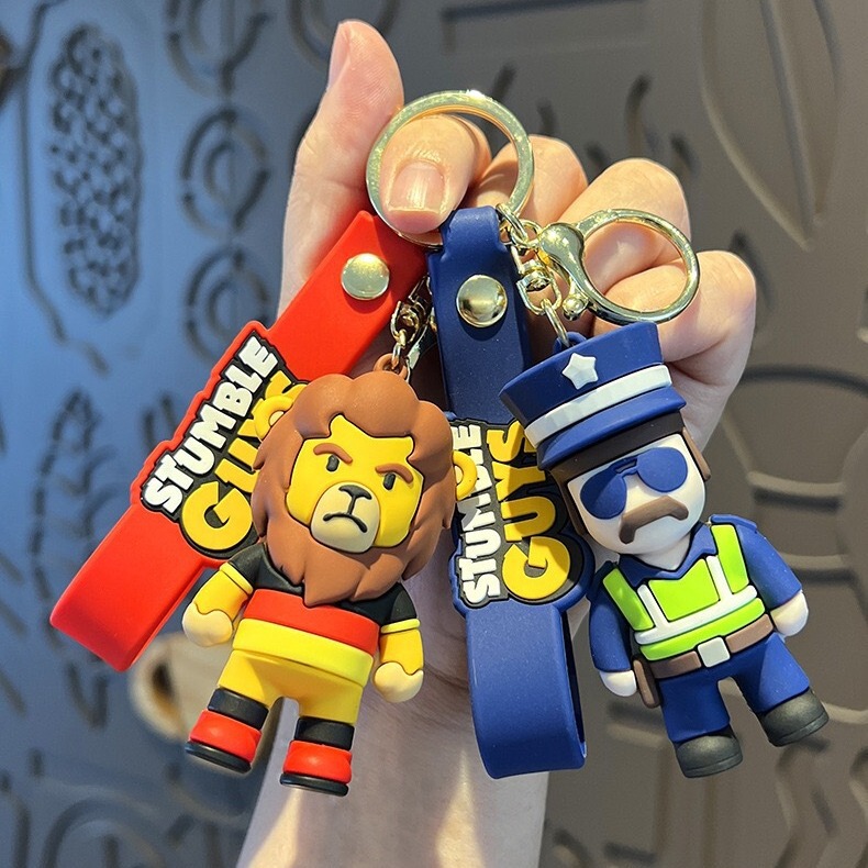 Cross-border StumbleGuys trip man keychain doll Cartoon Doll bag Car pendant decoration small wholesale