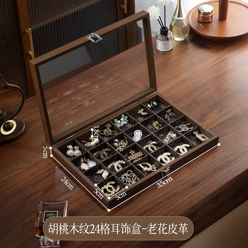 ネックレス収納ボックスハイエンドの絶妙なジュエリーネックレスリングイヤリングイヤリングディスプレイ大容量木製単層トレイ|undefined