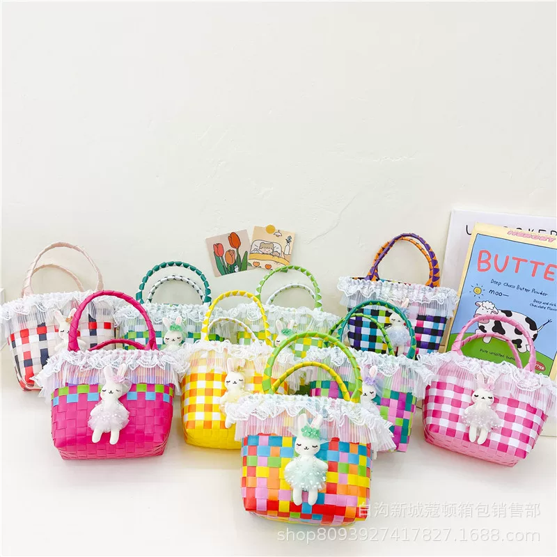 Storage system, small basket, woven small bag, handheld beach shoulder bag