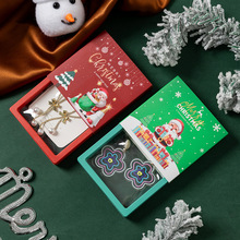 现货圣诞饰品包装盒创意首饰悬浮盒徽章胸针盒卡通圣诞节pe收纳盒