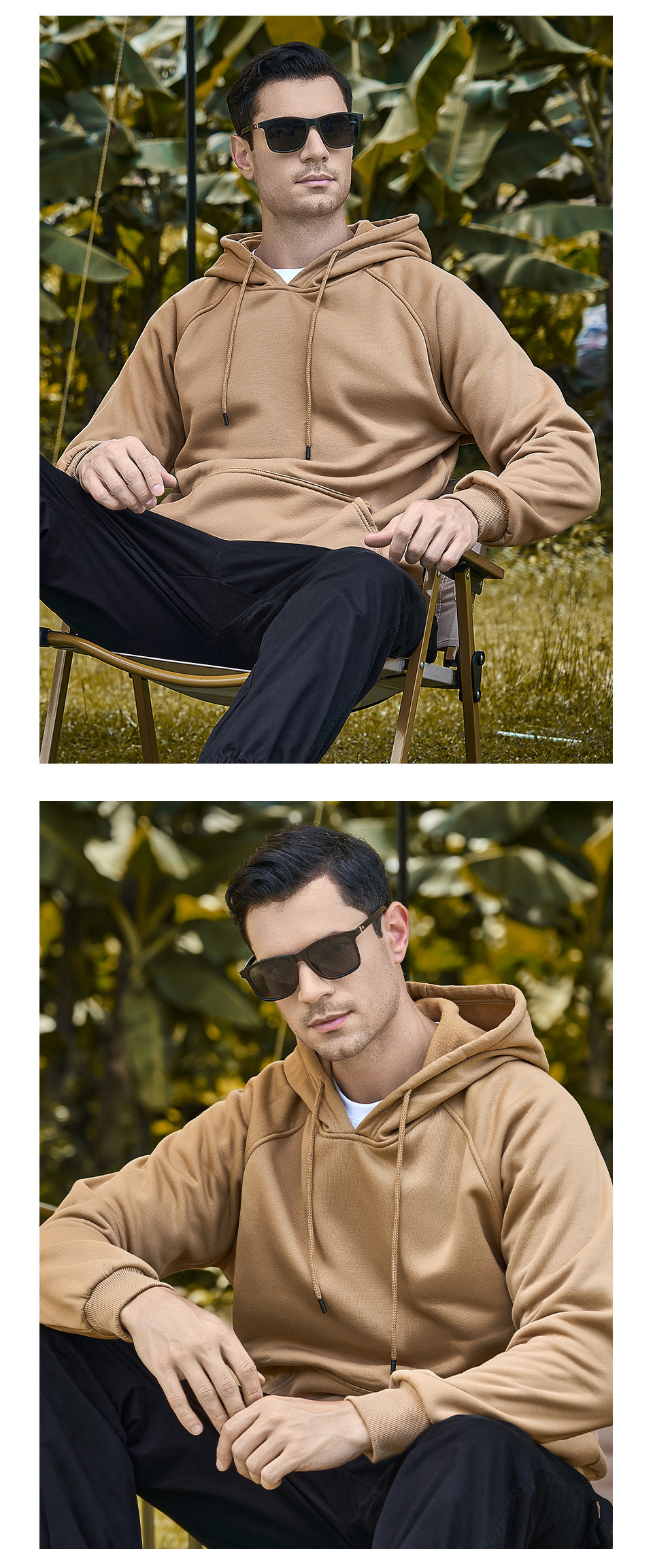 Men's Clothing new large size solid color men's pullover hooded sweatshirt men can add printing and hot stamping blank sweatshirt spot_voghion.com