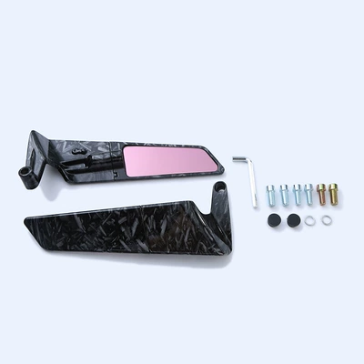 Imitation Accessories, Motorcycle rearview mirror - fixed-wing-rearview-mirror-forging-pattern-large-purple-mirror