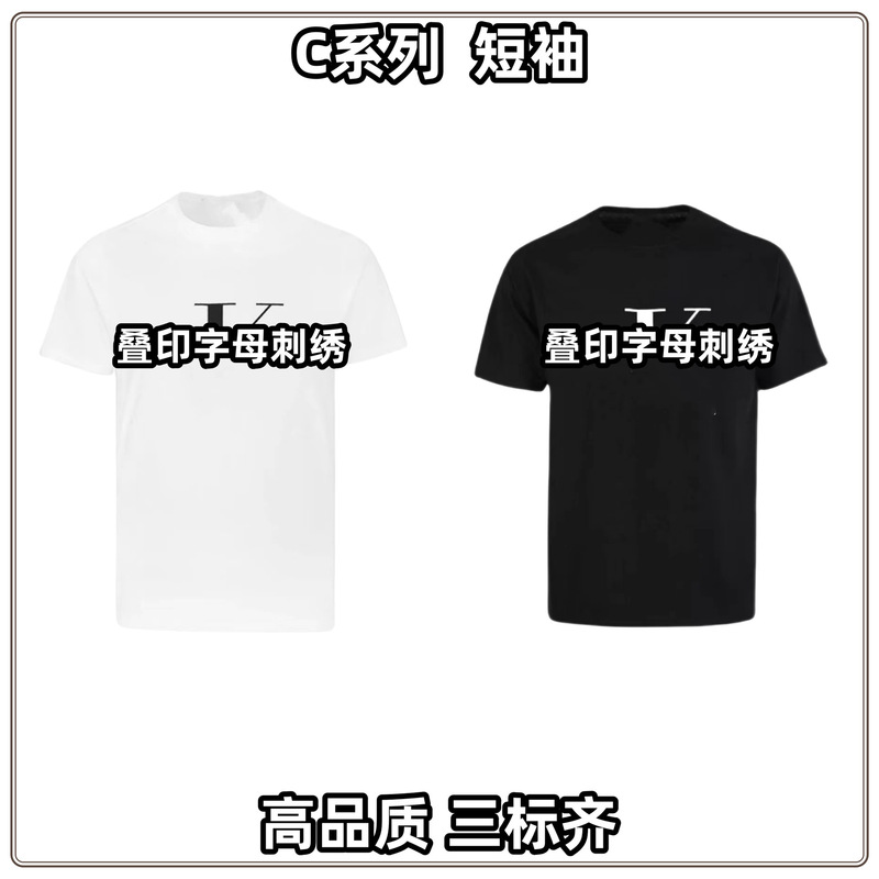高品質Cブランドシリーズ ジェニー同型オーバープリント文字刺繍半袖男女同型カップル半袖Tシャツ|undefined