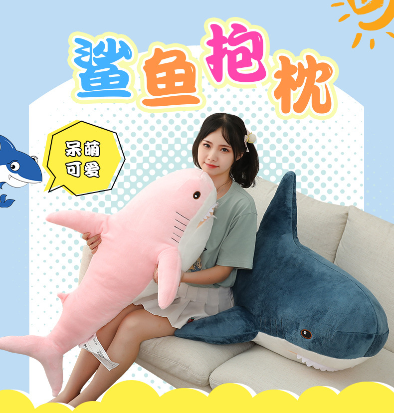 Ah Wu Shark Plush Pillow Toy, Realistic Large Shark Doll, Long Sleeping Leg-Cuddle Pillow, Birthday Gift for Women