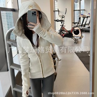 LULU Original Scuba Sweatshirt Jacket Yoga Clothing Slim Fit Casual Sports Hooded Women's fleece-lined Top