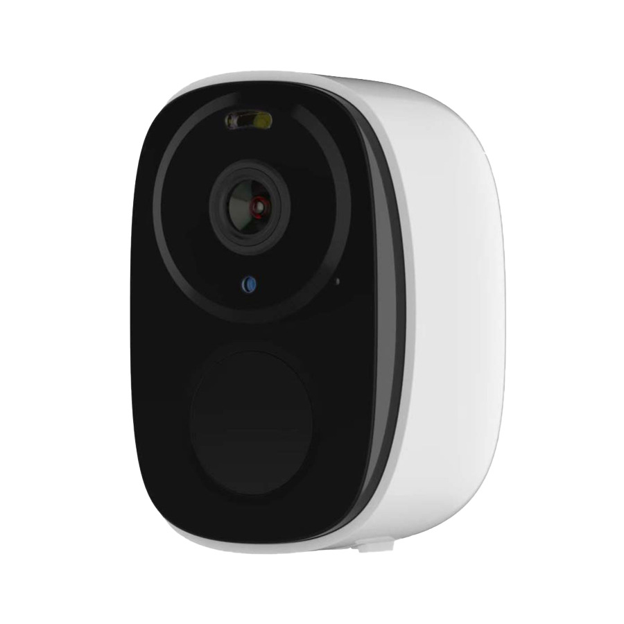 Cámara inteligente WiFi inalámbrica de alta definición con visión nocturna y rotación de 360 grados para uso doméstico, con batería de bajo consumo para monitoreo en exteriores.