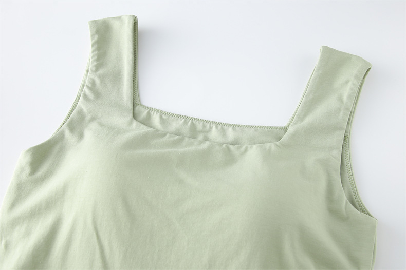 175g Weight Cotton, Spandex, Modal Fabric Type Long Top Length Vest Tops Type Vest Bra Style Holiday, Daily Occasion Square Neck Neckline Slim Fit Type Solid Color Pattern Summer, Spring Season Women's Gender Casual Style Wholesale Women's Casual Solid Color Tank Tops 20