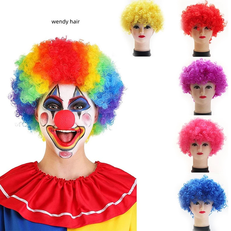 Christmas Halloween performance hair oversized wigs explosive head cos clown headgear fluffy wig factory wholesale