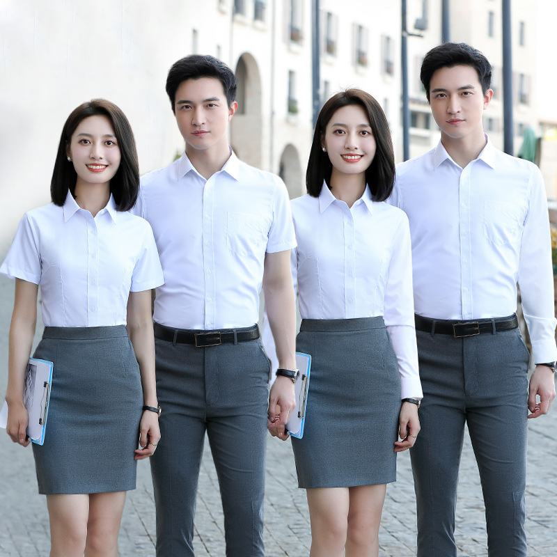 Unisex Modal Shirt Business Suit New Style Business Bank Hotel Formal Wear Interview Work Uniform