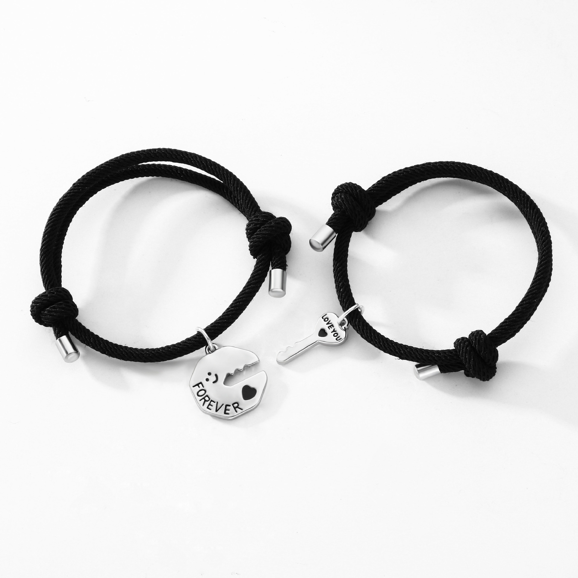 Casual Simple Style Streetwear Key Alloy Plating Valentine's Day Couple Bracelets display picture 4