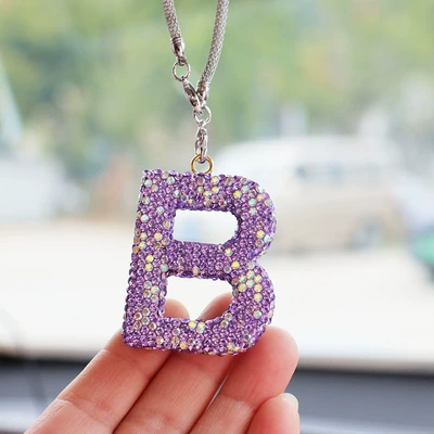 Car hanging: interior accessories pendant ladies - b-letter-car-pendant-lotus-purple