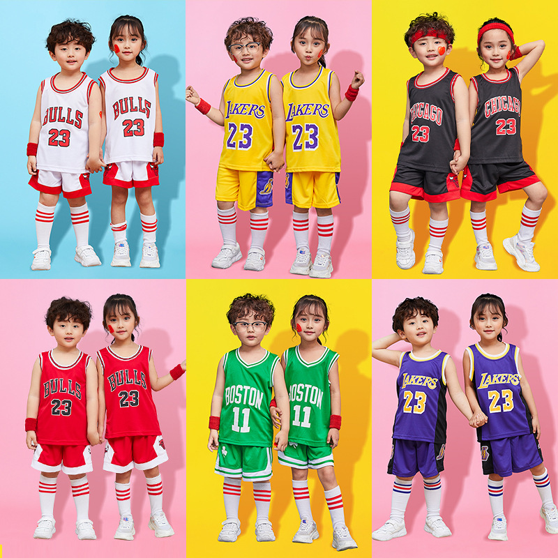 Children's Basketball Clothing Vest Summer Boys and Girls Suit Printing Primary School Sports Competition Kindergarten Sleeveless Section