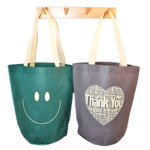 Non-woven fabric bag with round bottom, bucket bag, carry bag, add logo, clothing store, children's clothing shopping, gift packaging bag