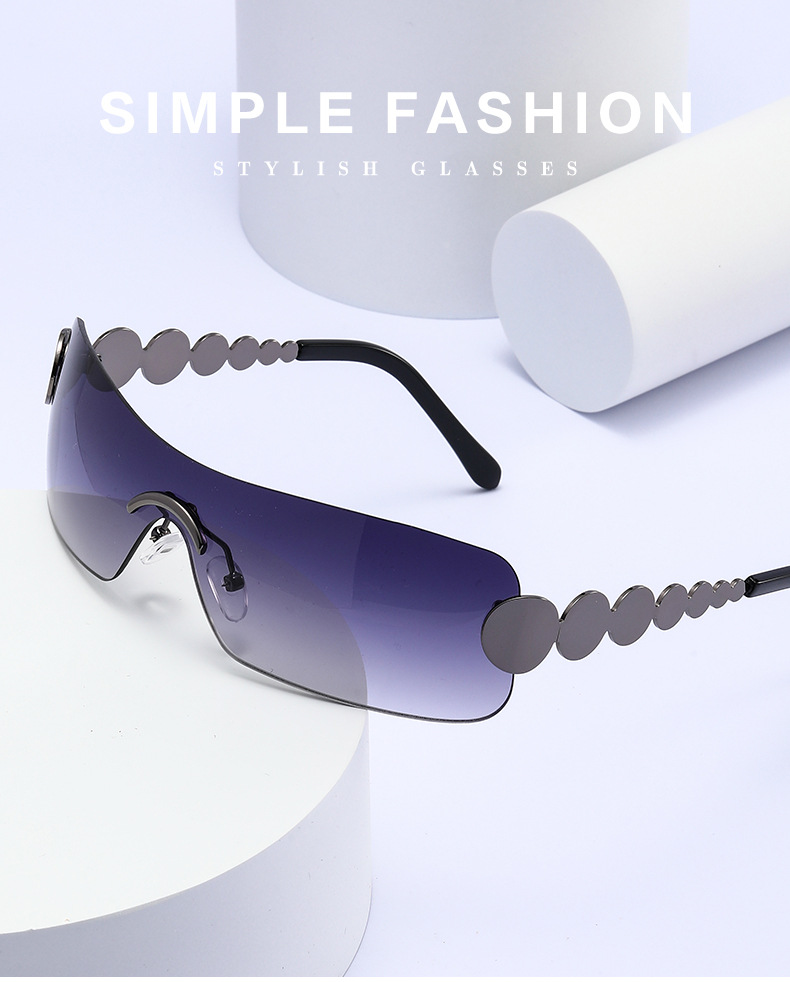 58g Weight Frameless Glasses Structure Sunglasses Classification PC, UV400 Protection Lens Material Square Glasses Style Holiday, Travel Occasion Solid Color Pattern Women's Gender Vintage Style, Classic Style Style Grey, Gold Color Vintage Style Classic Style Solid Color PC UV400 Protection Square Frameless Women's Sunglasses 无