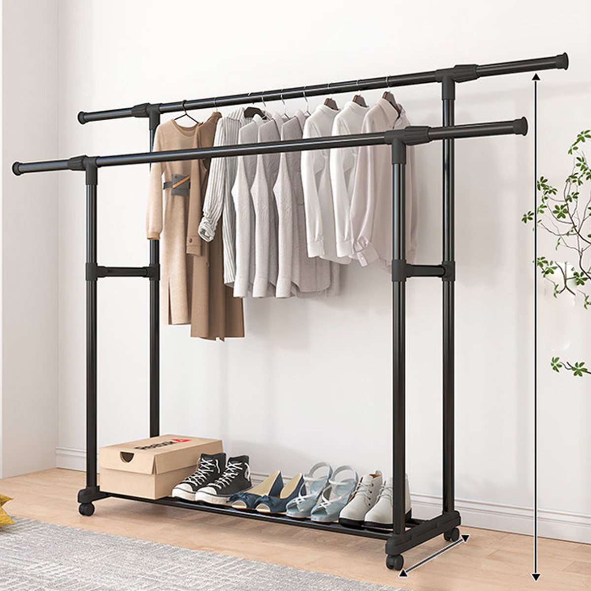 Percha de ropa transfronteriza piso de dormitorio de poste único y doble poste poste de ropa interior percha de ropa simple percha de ropa balcón percha de ropa doméstica