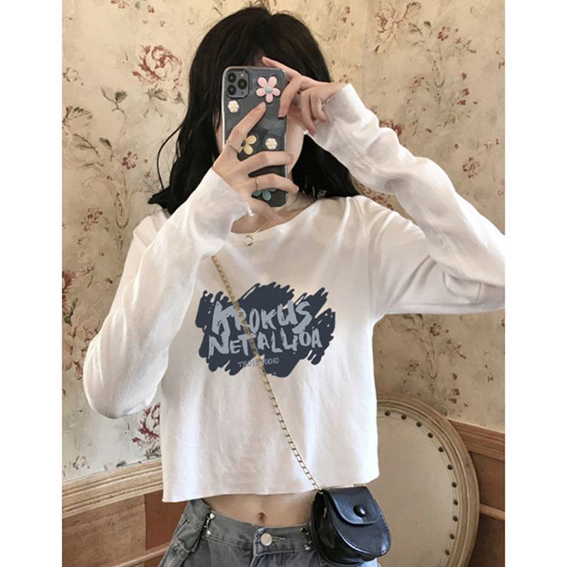 2026 Early Autumn New Women's Clothing for Petite Women, Short Long-Sleeved T-Shirt, Women's Base Layer Shirt, Spring and Autumn Style Inner Top