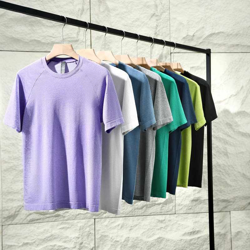 [Lu Series~High Version + High Elasticity and Breathability/Seamless Barrel Weaving] Summer Men's and Women's Outdoor Sports Quick-Drying Short-Sleeved T-Shirts