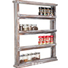 Multi -layer salt sauce vinegar jar on the wooden wall storage racks of retro flavors classification frames