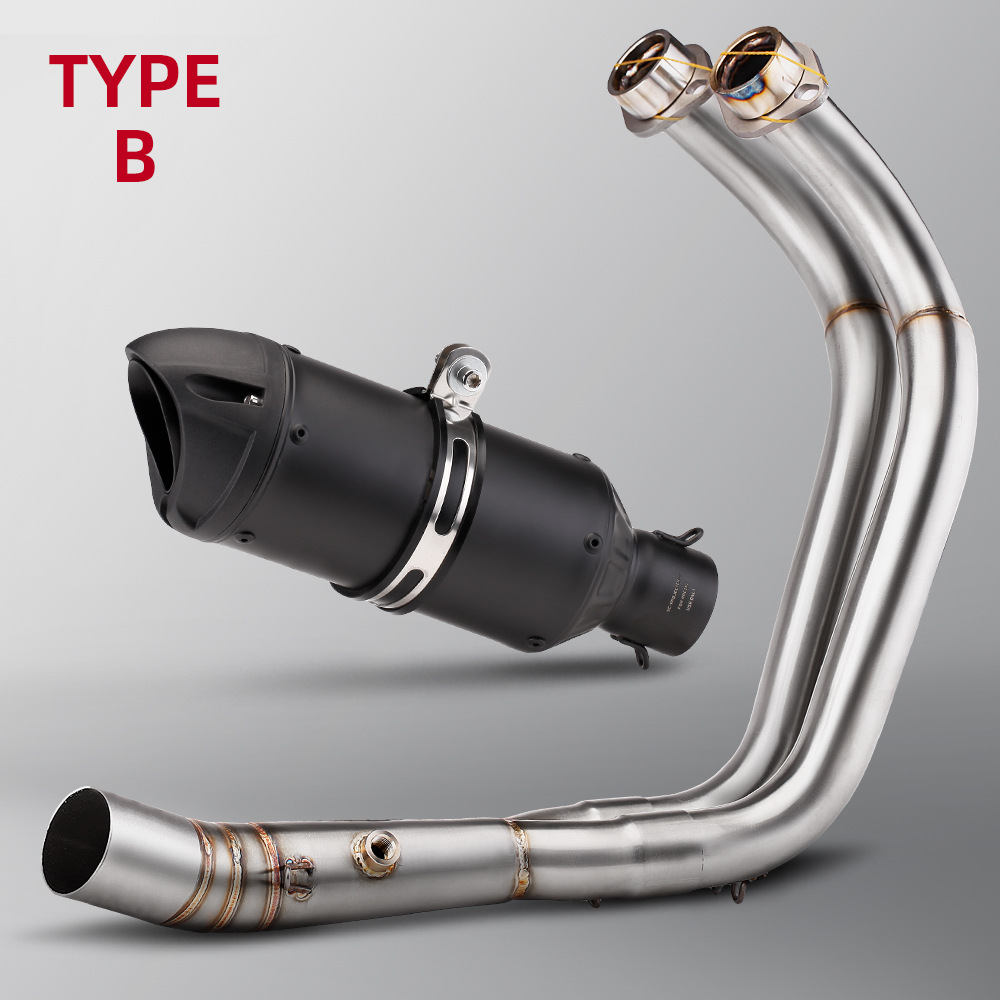 Motorcycle Exhaust Pipe Mt07 Front Section Sc Duckbill Tail Section 675Sr Cbr400 Rc390 2014-2024