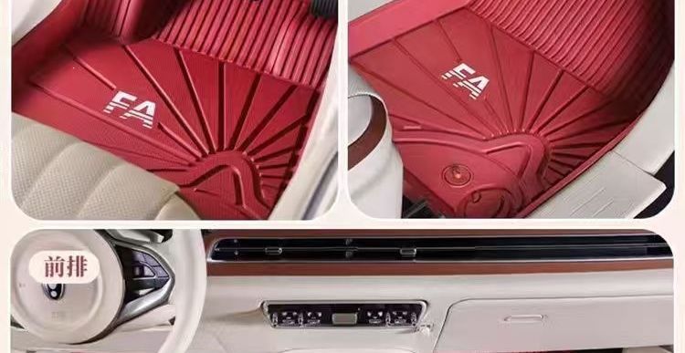 Oula T injection-molded car floor mats are made entirely of formaldehyde-free materials, odorless, non-slip, safe for babies and cats, wear-resistant, black