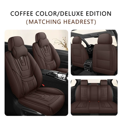Perforated Breathable Nappa Leather Seat — Four Seasons Pad - coffee-brown-five-seater-ergonomic-comfort-edition-1