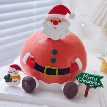 铭康软胶圣诞老人蛋糕装饰摆件merry christmas雪人路障烘焙插件