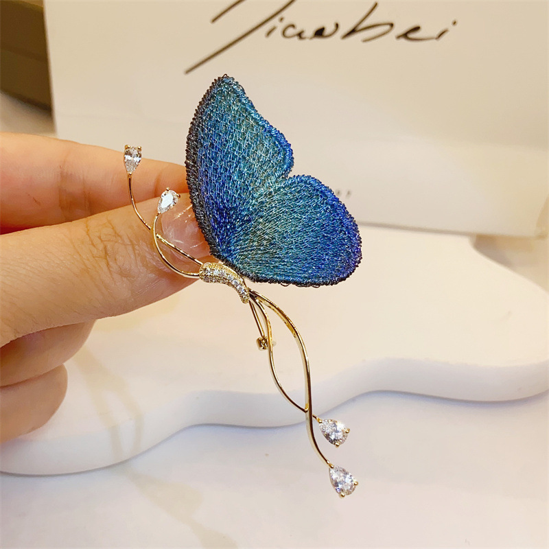 Vintage Schmetterling Brosche Für Damen In Blau Hochwertig_voghion.com
