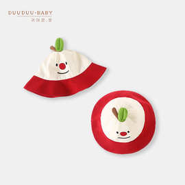 DUUDUU立体萌趣苹果系列婴幼儿肩包潮款炸街渔夫帽装饰宝宝帽子