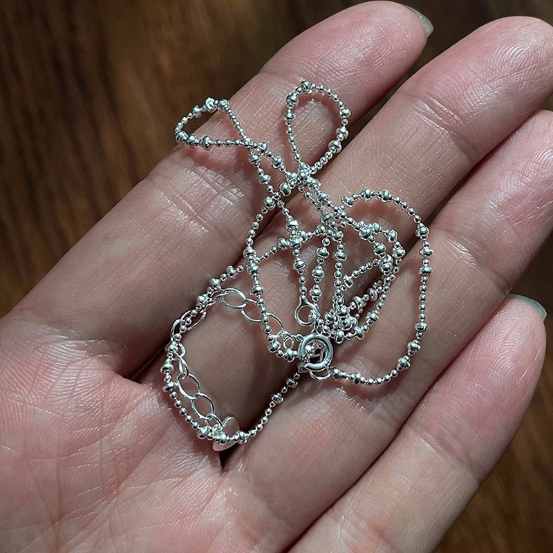 5g Weight Necklace Classification 925 sterling silver Chain Material 925 Sterling Silver Polishing Solid Color Necklace