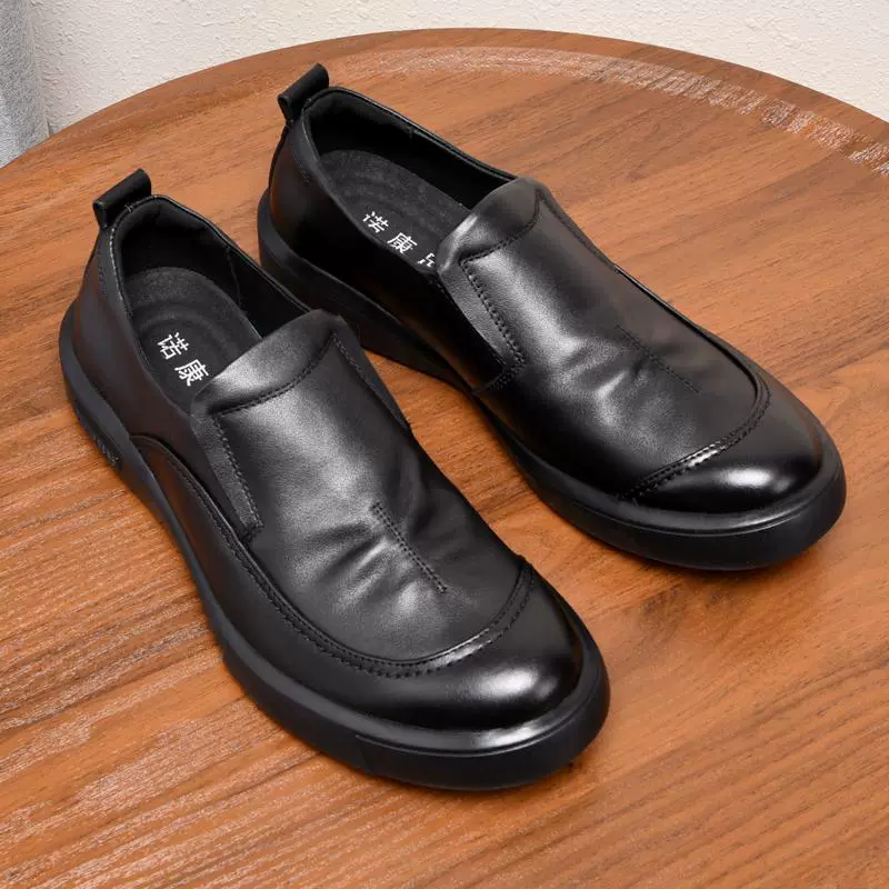 Мужские повседневные кожаные туфли из натуральной воловьей кожи (первый слой), дышащие, с защитой от запаха, без шнурков, износостойкие, для бизнеса и активного отдыха, новинка осени 2025