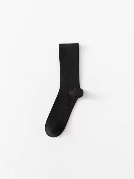 [Mid-calf socks-16cm-black]