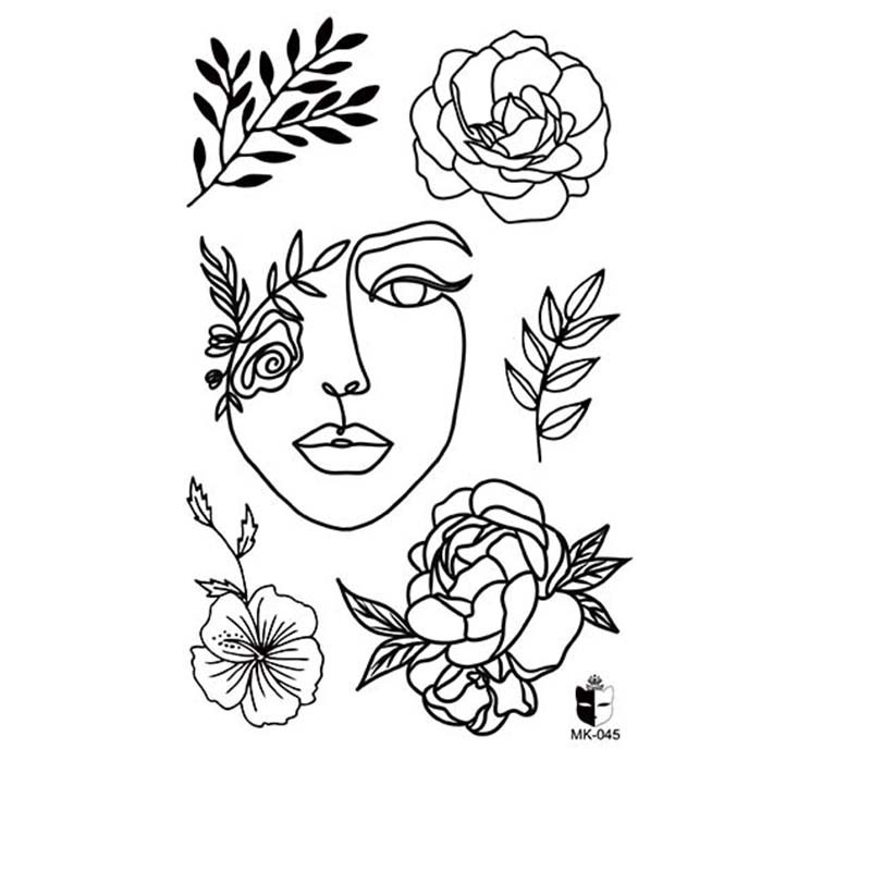 Animal blanco y negro desechable pegatinas de tatuaje belleza pegatinas de tatuaje moda estética patrón de personalidad dama pegatinas de tatuaje