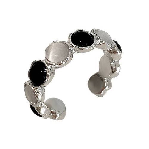 Colorful Cats Eye Stone Star Ring for Women, Ins Trendy Fashion Personal Couple's Ring for Index Finger, Unique Personality and Elegant Style, Versatile and Stylish Ring