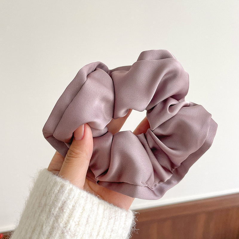 Satín coreano anillo de cabello de intestino grande mujer de moda cuerda de cabeza de alta calidad temperamento flor de cabello bola de cabello toque de cabeza