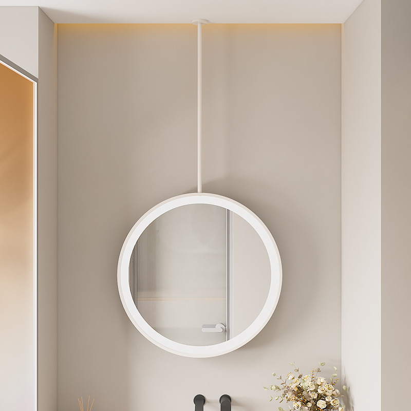 Round Bathroom Mirror with Light for Hotel, Guesthouse, Restroom, Toilet, and Washroom, Hanging Mirror for Beauty Enhancement