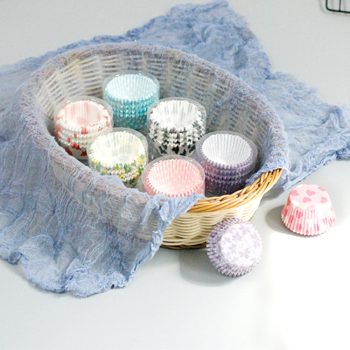 100 printed cake paper trays, high temperature cake cup baking utensils, grease-proof paper cake cups, muffin cup paper trays