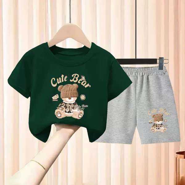 Hat Bear Dark Green + Gray Shorts