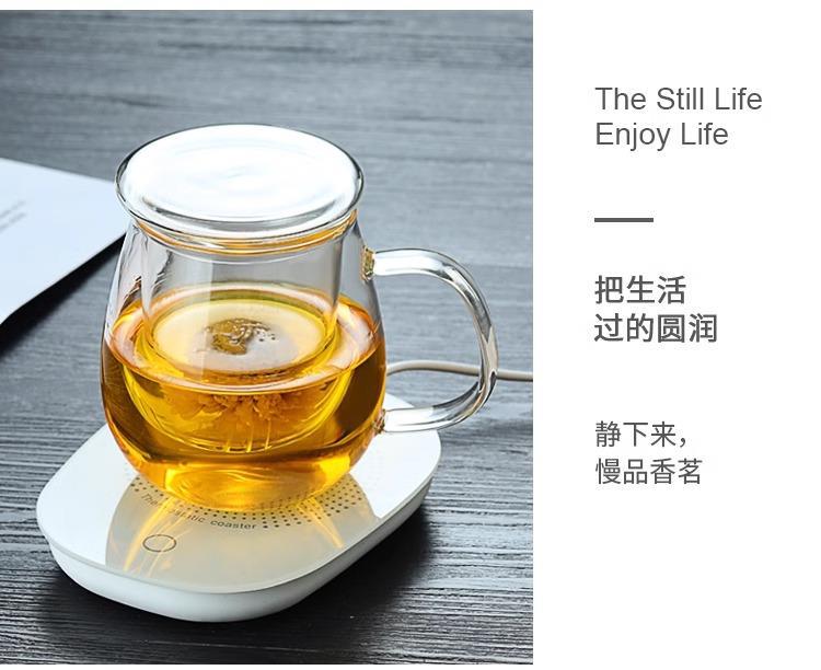 Heat-Resistant Glass Tea Tumbler 350ml with Infuser and Straw for Loose Leaf and Flower Tea preparation